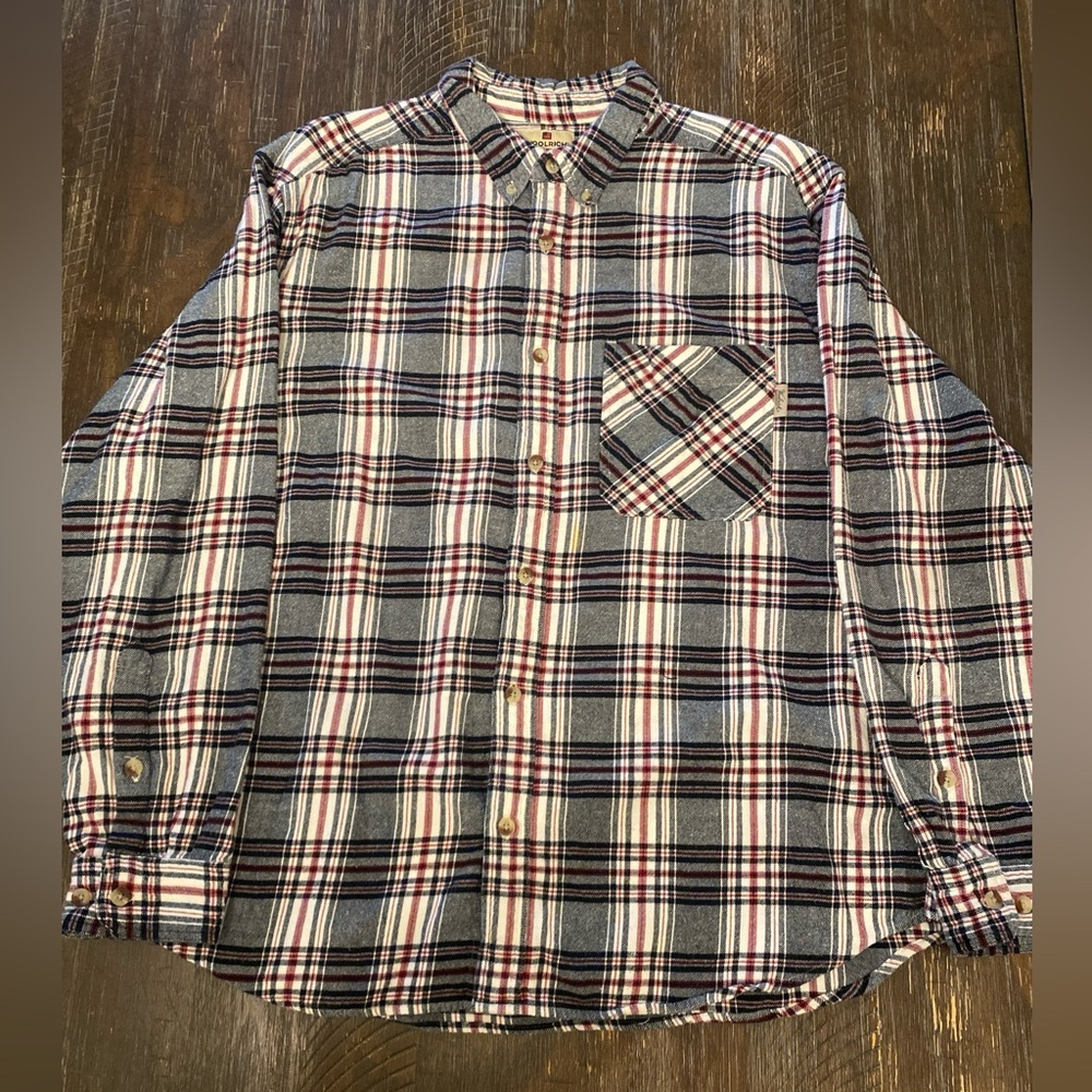 Woolrich Men's Black White & Red Plaid Button-Down Flannel Shirt Size XXL